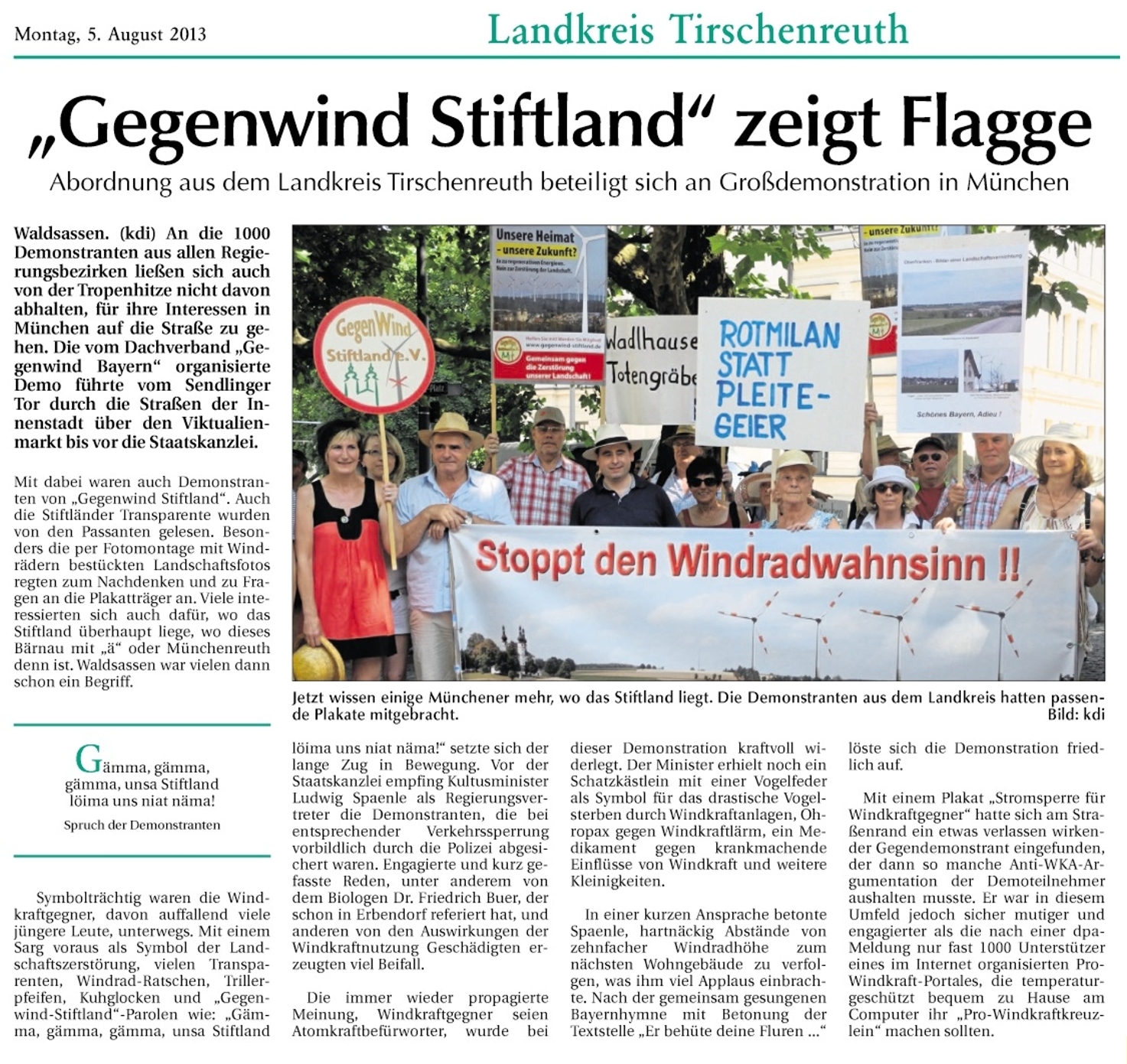 Gegenwind zeigt Flagge